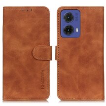 Чехол-книжка KHAZNEH Retro Wallet для Motorola Moto G85 - Brown: фото 1 из 9