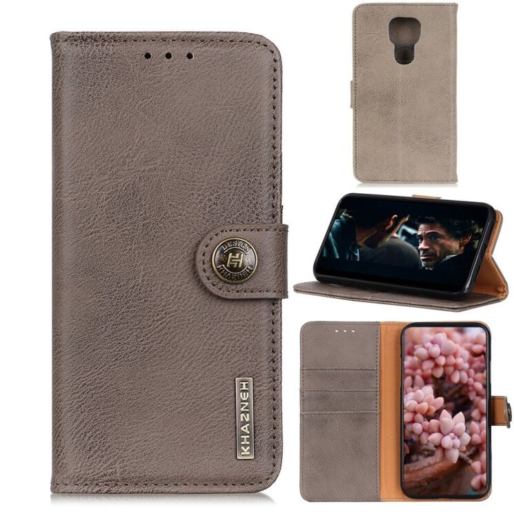 Чохол-книжка KHAZNEH Wallet Cover для Motorola Moto G9 Play - Grey: фото 1 з 11