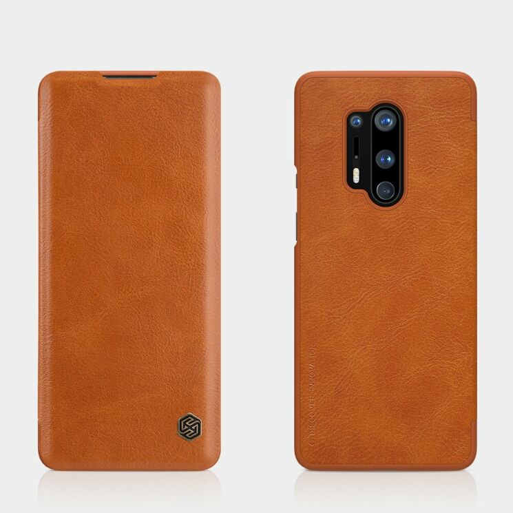 Чехол-книжка NILLKIN Qin Series для OnePlus 8 Pro - Brown: фото 4 из 17