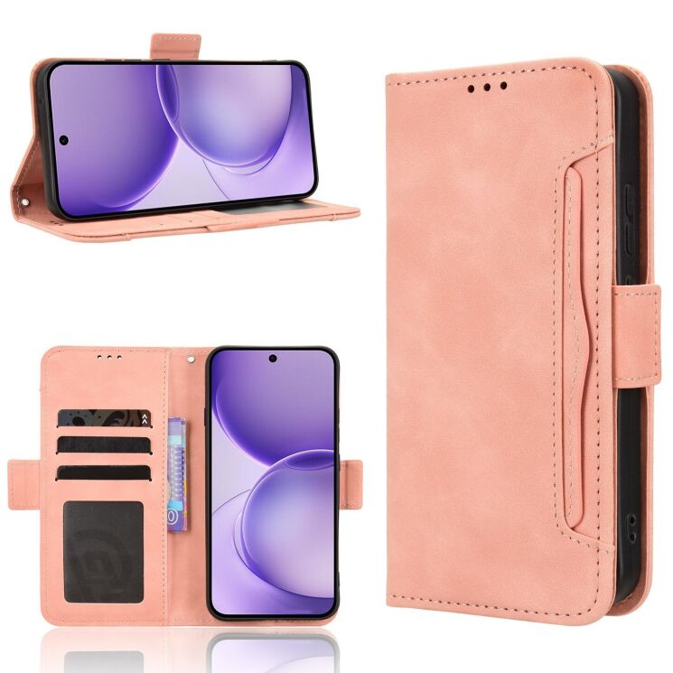 Чехол-книжка с карманами Deexe Wallet Stand для OPPO Reno 16 F/FS - Pink (413401P) Чехол-книжка с карманами Deexe Wallet Stand для OPPO Reno 16 F/FS - Pink: фото 7 из 15