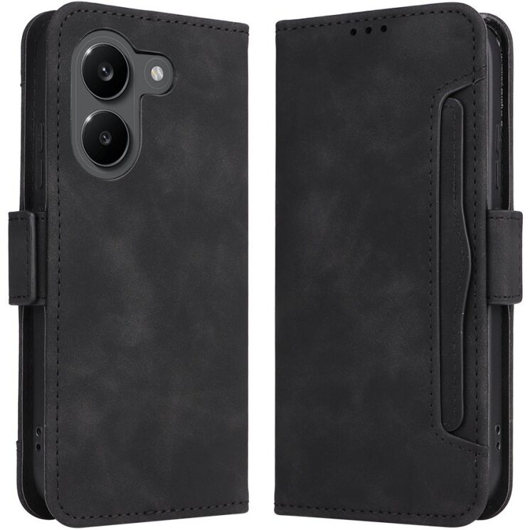 Чехол-книжка с карманами Deexe Wallet Stand для Xiaomi Poco X8 Pro - Black: фото 1 из 17