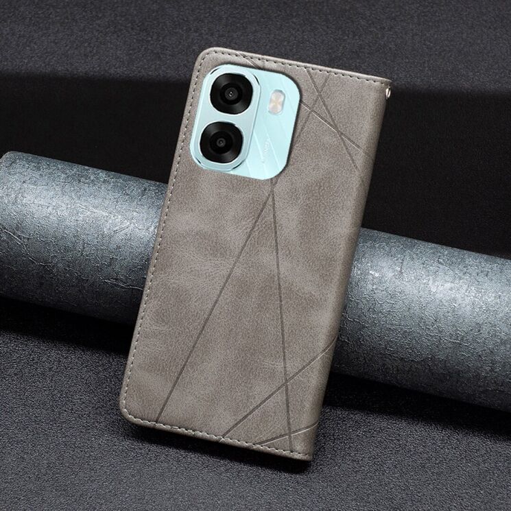 Чохол-книжка з кишеньками UniCase Geometric Pattern для OPPO A6x - Grey: фото 6 з 10