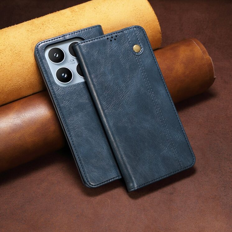 Чехол-книжка с карманами UniCase Leather Wallet для Xiaomi 17 - Blue: фото 7 из 8