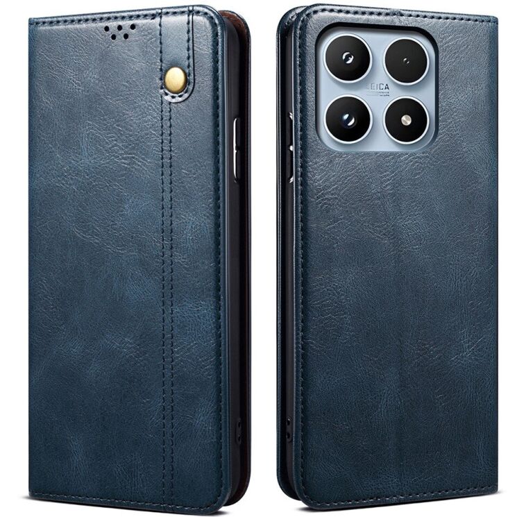 Чехол-книжка с карманами UniCase Leather Wallet для Xiaomi 17 - Blue: фото 1 из 8