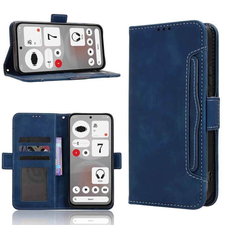 Чохол-книжка з кишеньками Deexe Wallet Stand для Nothing Phone (4b) - Blue: фото 8 з 15