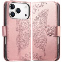 Чохол-книжка з малюнком UniCase Butterfly Pattern для iPhone 18 Pro Max / 17 Pro Max - Rose Gold: фото 1 з 9
