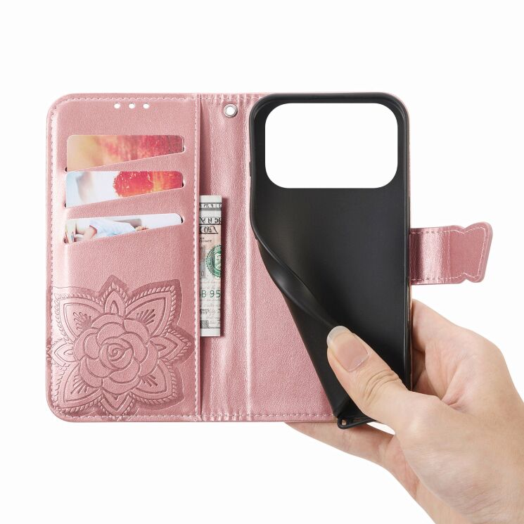 Чохол-книжка з малюнком UniCase Butterfly Pattern для iPhone 18 Pro Max / 17 Pro Max - Grey: фото 7 з 9
