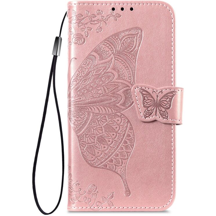 Чохол-книжка з малюнком UniCase Butterfly Pattern для iPhone 18 Pro Max / 17 Pro Max - Rose Gold: фото 5 з 9