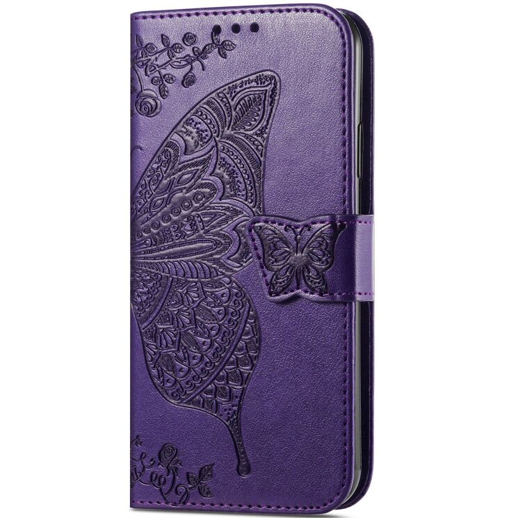 Чехол-книжка с рисунком UniCase Butterfly Pattern для Motorola Moto G86 Power - Dark Purple: фото 5 из 8