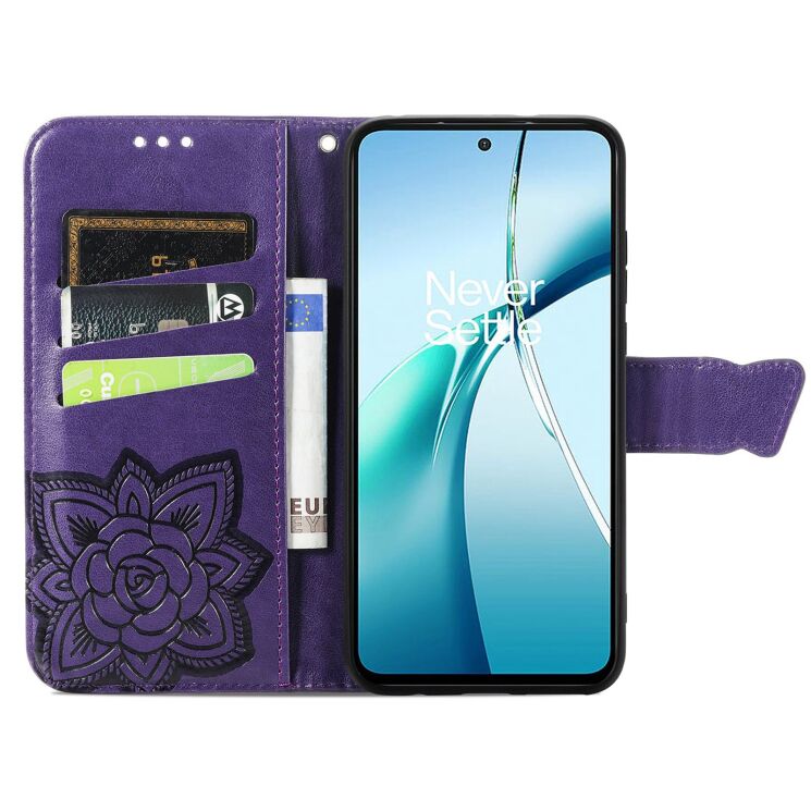 Чехол-книжка с рисунком UniCase Butterfly Pattern для Motorola Moto G86 Power - Dark Purple: фото 2 из 8
