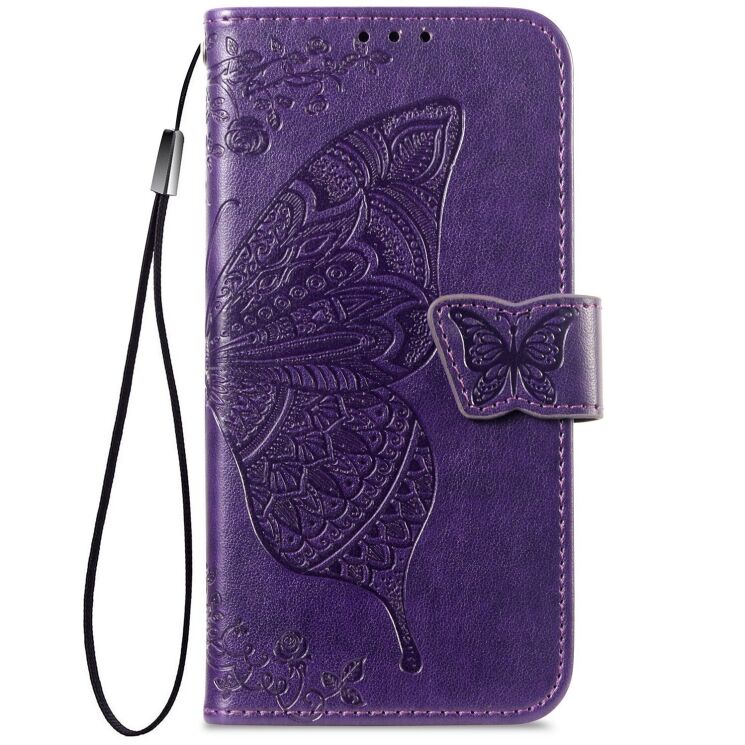 Чехол-книжка с рисунком UniCase Butterfly Pattern для Motorola Moto G86 Power - Dark Purple: фото 4 из 8