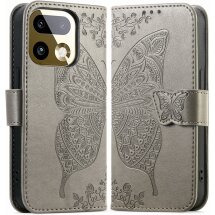Чехол-книжка с рисунком UniCase Butterfly Pattern для Realme 16 Pro Plus - Grey: фото 1 из 9
