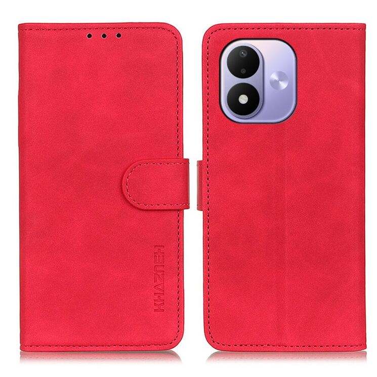 Чехол-книжка с застежкой KHAZNEH Retro Wallet для Xiaomi Redmi Note 17 - Red: фото 1 из 8