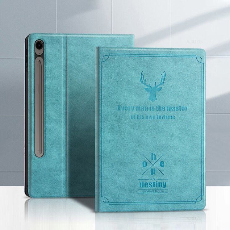 Чехол-книжка UniCase Deer Pattern для Samsung Galaxy Tab S9 FE (X510/516) / Tab S10 FE (X520/526) - Green: фото 4 из 11