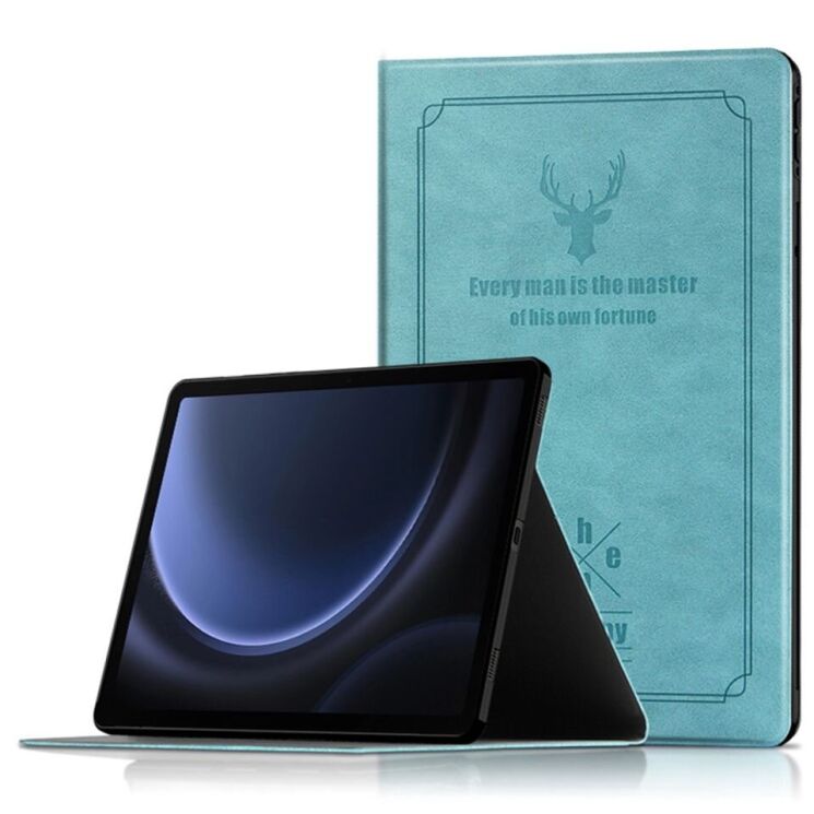 Чехол-книжка UniCase Deer Pattern для Samsung Galaxy Tab S9 FE (X510/516) / Tab S10 FE (X520/526) - Green: фото 1 из 11