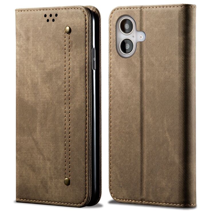 Чохол-книжка UniCase Jeans Wallet для Apple iPhone 17 - Khaki: фото 1 з 6