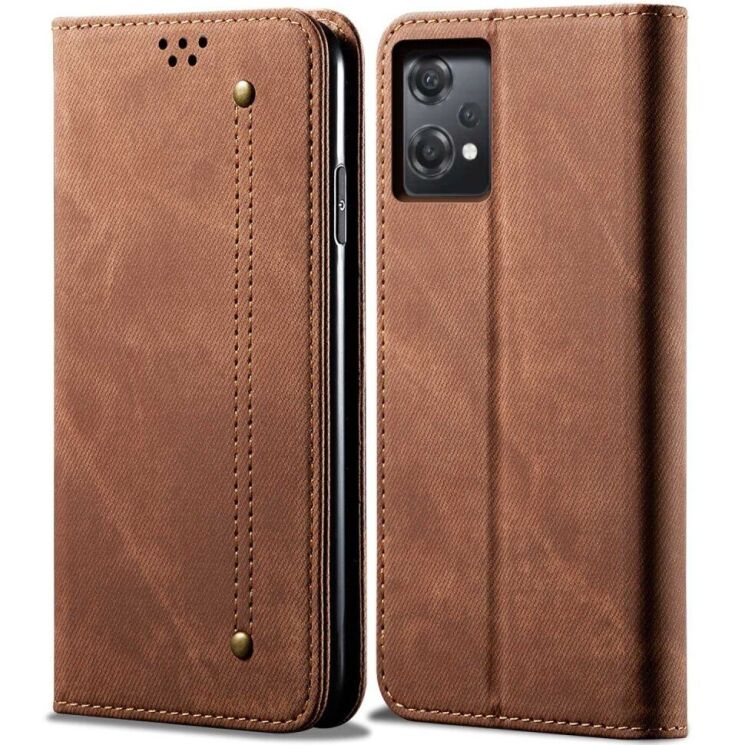 Чехол-книжка с кармашками UniCase Jeans Wallet для OnePlus Nord CE 2 Lite - Coffee: фото 1 из 9