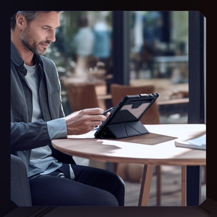 Чехол NILLKIN Bumper Leather Case Pro для Samsung Galaxy Tab S10 FE - Blue: фото 8 из 16