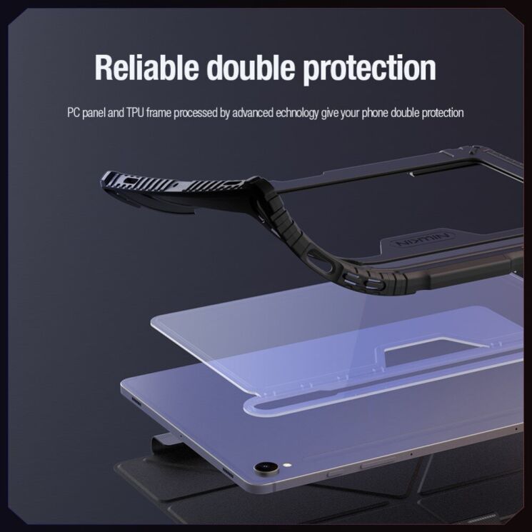 Чехол NILLKIN Bumper Leather Case Pro для Samsung Galaxy Tab S10 FE - Blue: фото 11 из 16