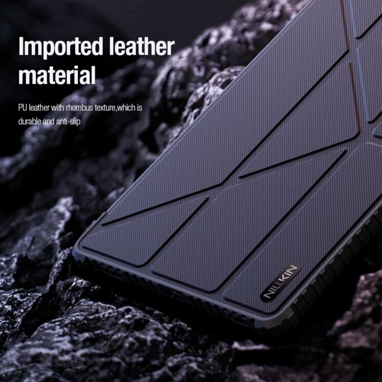 Чехол NILLKIN Bumper Leather Case Pro для Samsung Galaxy Tab S10 FE - Blue: фото 10 из 16