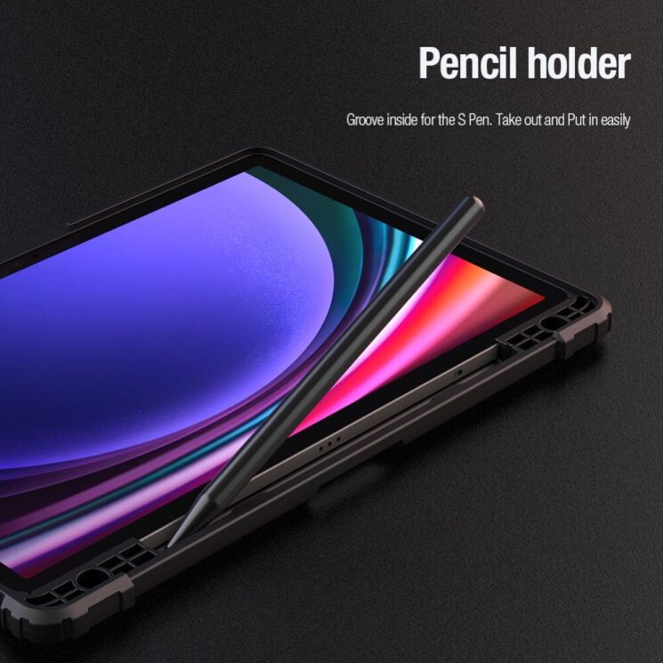 Чехол NILLKIN Bumper Leather Case Pro для Samsung Galaxy Tab S10 FE - Blue: фото 15 из 16