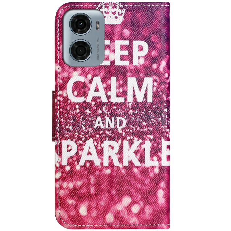 Чохол з малюнком Deexe Color Wallet для Motorola Moto G06 - Keep Calm and Sparkle: фото 5 з 5