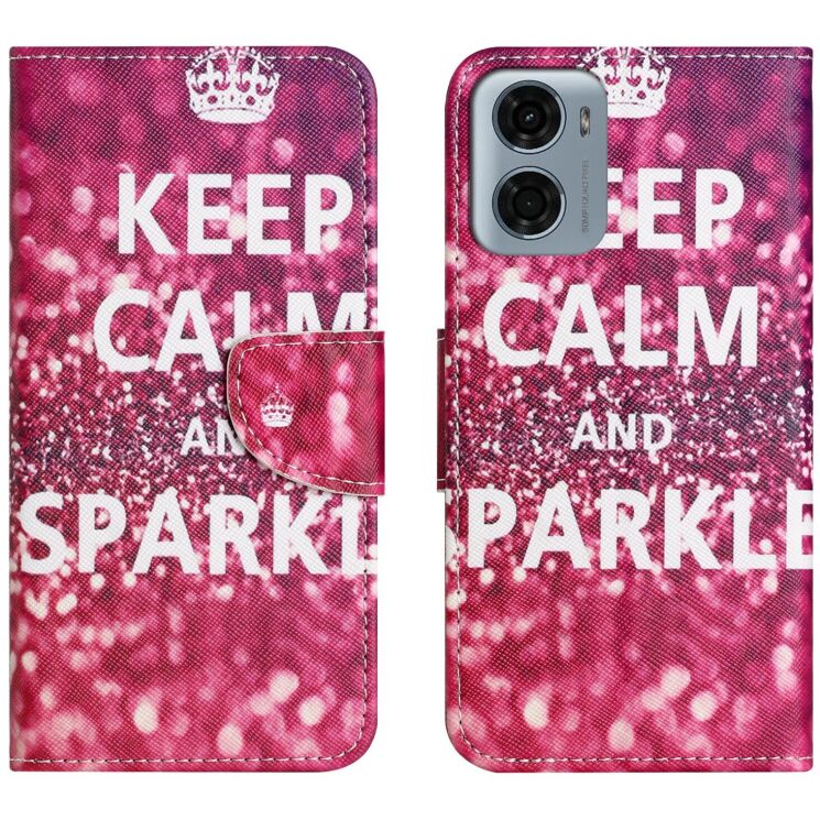 Чохол з малюнком Deexe Color Wallet для Motorola Moto G06 - Keep Calm and Sparkle: фото 1 з 5