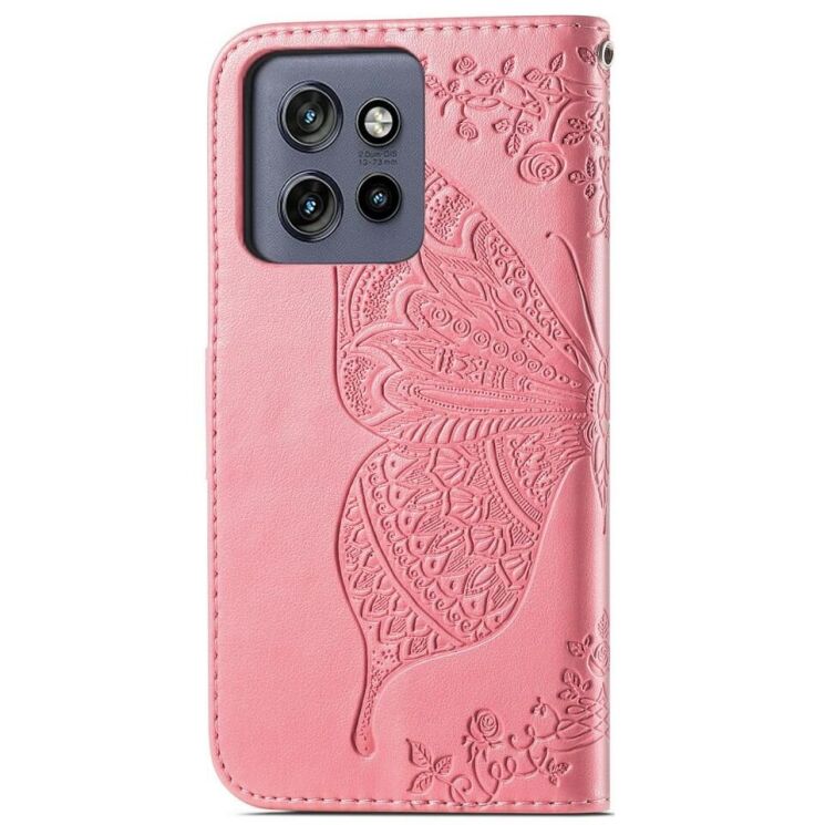 Чехол UniCase Butterfly Pattern для Motorola Edge 50 Neo - Pink: фото 6 из 7