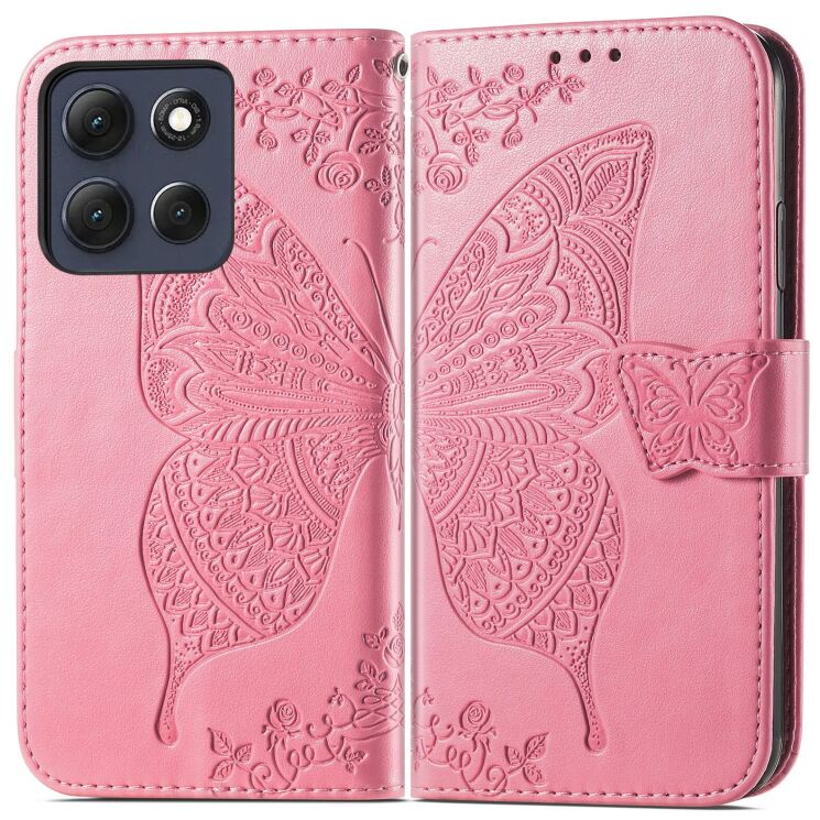 Чехол UniCase Butterfly Pattern для Motorola Moto G86 - Pink: фото 2 из 10