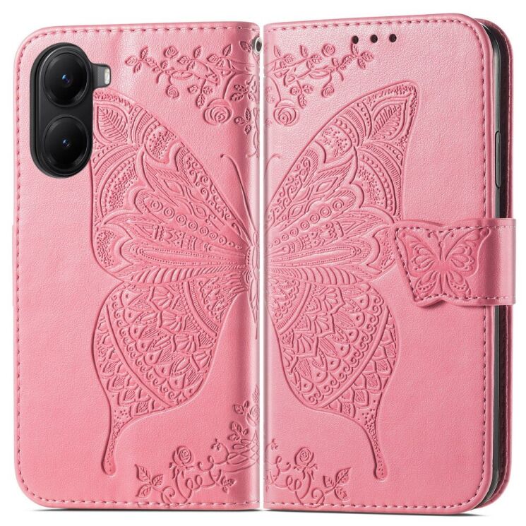 Чохол UniCase Butterfly Pattern для Xiaomi Poco X7 Pro - Pink: фото 2 з 12