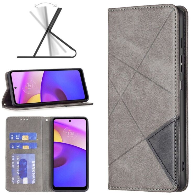 Чехол UniCase Geometric Pattern для Motorola Moto E40 - Grey: фото 1 из 9