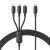 Кабель Baseus Silky 3 in 1 Type-C to Type-C+MicroUSB+Lightning (3.5A, 100W, 1.5m) P10377706123-00 - Black: фото 1 из 11
