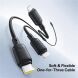 Кабель Baseus Silky 3 in 1 Type-C to Type-C+MicroUSB+Lightning (3.5A, 100W, 1.5m) P10377706123-00 - Black (896408B). Фото 5 из 11