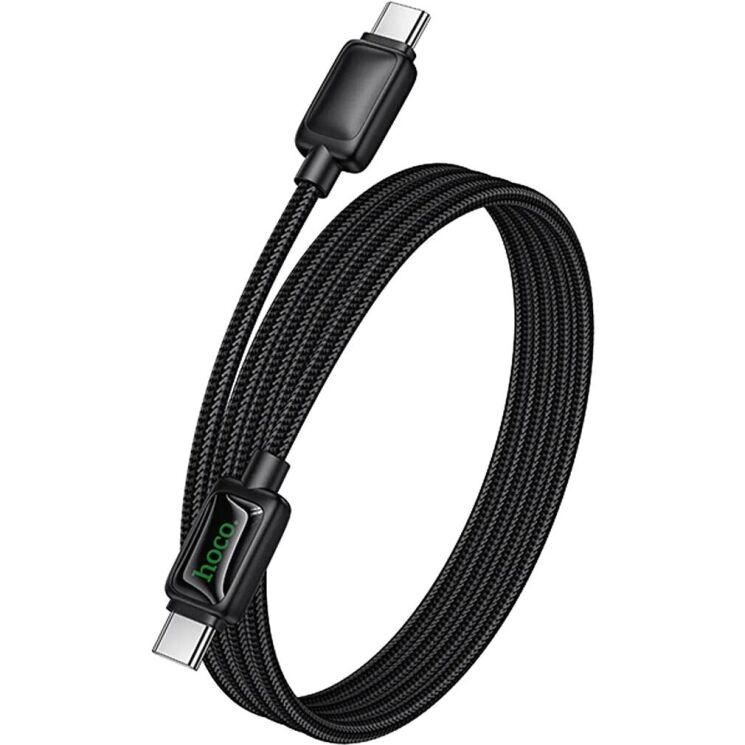 Кабель Hoco U146 Mundo Type-C to Type-C 60W (3A, 1.2m) - Black: фото 5 из 8