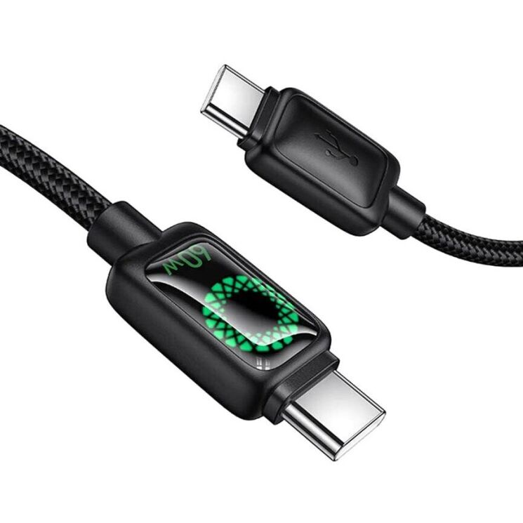 Кабель Hoco U146 Mundo Type-C to Type-C 60W (3A, 1.2m) - Black: фото 3 из 8