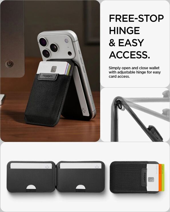 Кардхолдер Spigen Slim Fold (Mag Fit) | S314-4 (AFA11591) - Black: фото 15 из 17