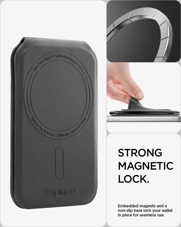 Кардхолдер Spigen Slim Fold (Mag Fit) | S314-4 (AFA11591) - Black: фото 13 из 17