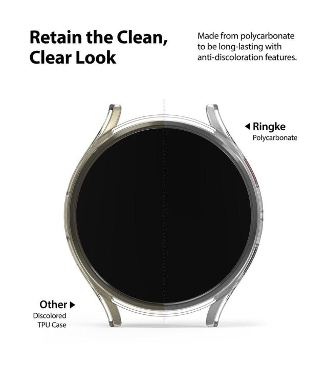 Комплект чехлов RINGKE Slim Case для Samsung Galaxy Watch 4 (44mm) - Clear / Black: фото 6 из 10
