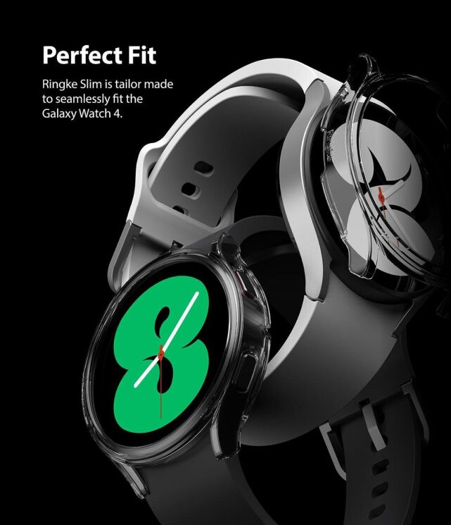 Комплект чехлов RINGKE Slim Case для Samsung Galaxy Watch 4 (44mm) - Clear / Black: фото 3 из 10