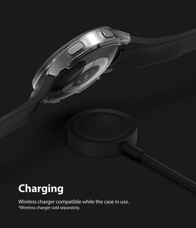 Комплект чехлов RINGKE Slim Case для Samsung Galaxy Watch 4 (44mm) - Clear / Black: фото 8 из 10