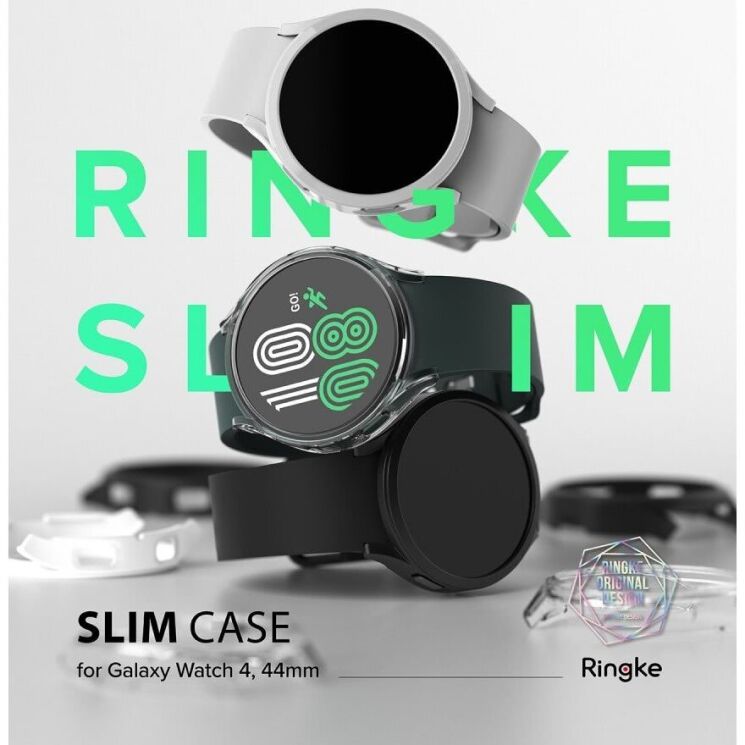 Комплект чехлов RINGKE Slim Case для Samsung Galaxy Watch 4 (44mm) - Clear / Black: фото 2 из 10