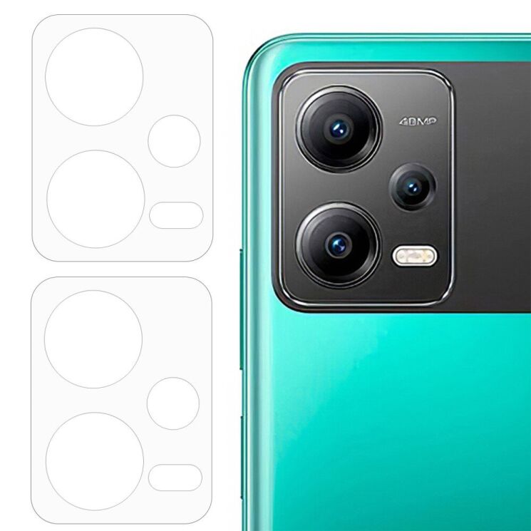 Комплект защитного стекла на заднюю камеру Deexe Camera Lens Protector для Xiaomi Poco X5 / Redmi Note 12 5G: фото 1 из 6