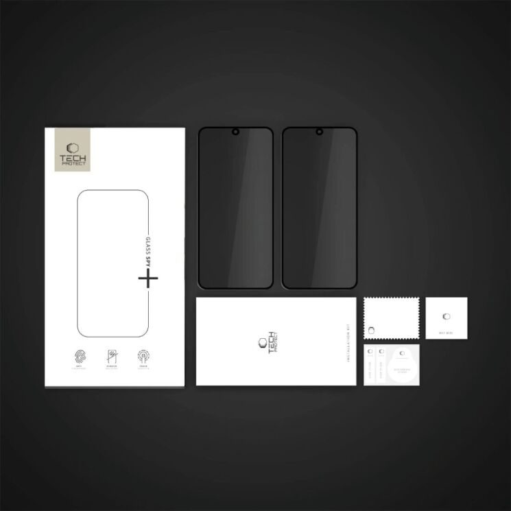 Комплект захисних стекол (2шт) Tech-Protect Glass Spy + для Samsung Galaxy S25 Edge (S937) - Black: фото 6 з 6