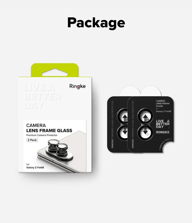 Комплект защитных стекол на камеру Ringke Camera Frame для Samsung Galaxy Fold 8 (8800380460577) - Black: фото 17 из 19