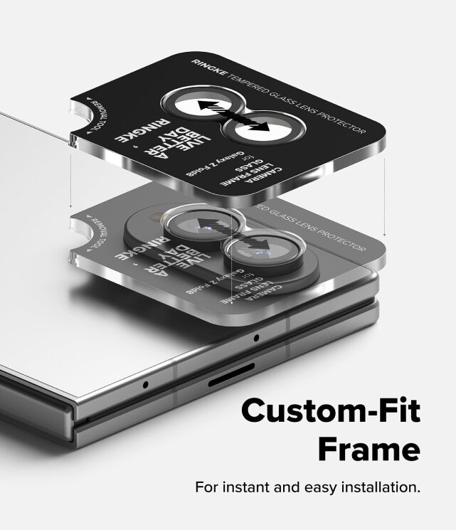 Комплект защитных стекол на камеру Ringke Camera Frame для Samsung Galaxy Fold 8 (8800380460577) - Black: фото 8 из 19