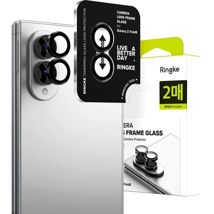 Комплект защитных стекол на камеру Ringke Camera Frame для Samsung Galaxy Fold 8 (8800380460577) - Black: фото 1 из 19