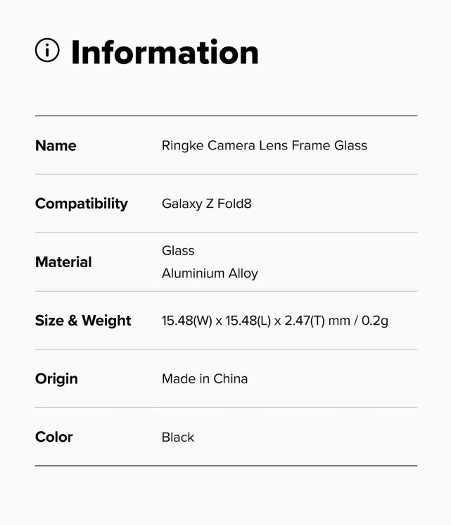 Комплект защитных стекол на камеру Ringke Camera Frame для Samsung Galaxy Fold 8 (8800380460577) - Black: фото 19 из 19
