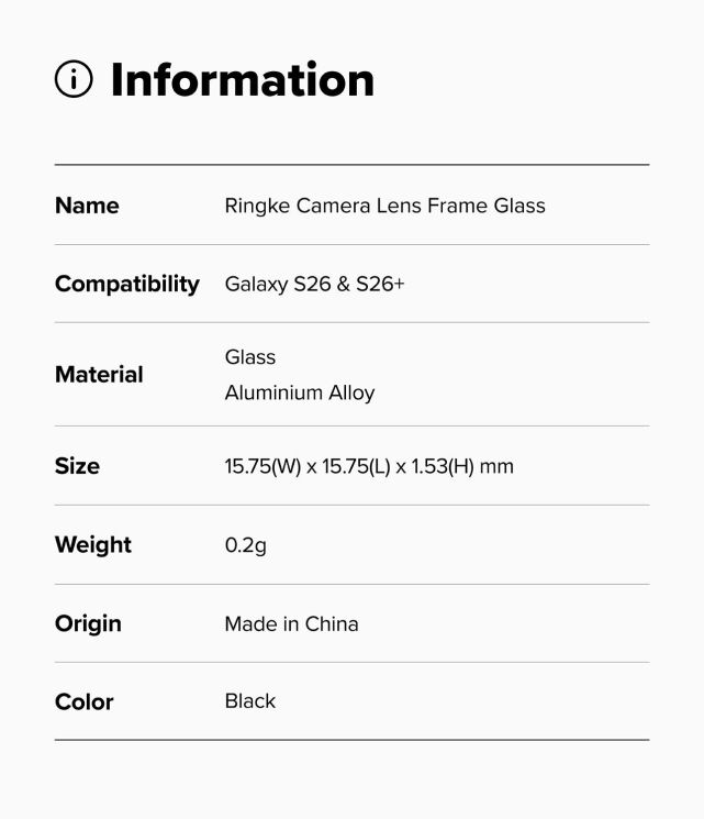 Комплект защитных стекол Ringke Camera Lens Frame Glass для Samsung Galaxy S26 Plus (S947) / Galaxy S26 (S942) 8800328815407 - Black: фото 16 из 16
