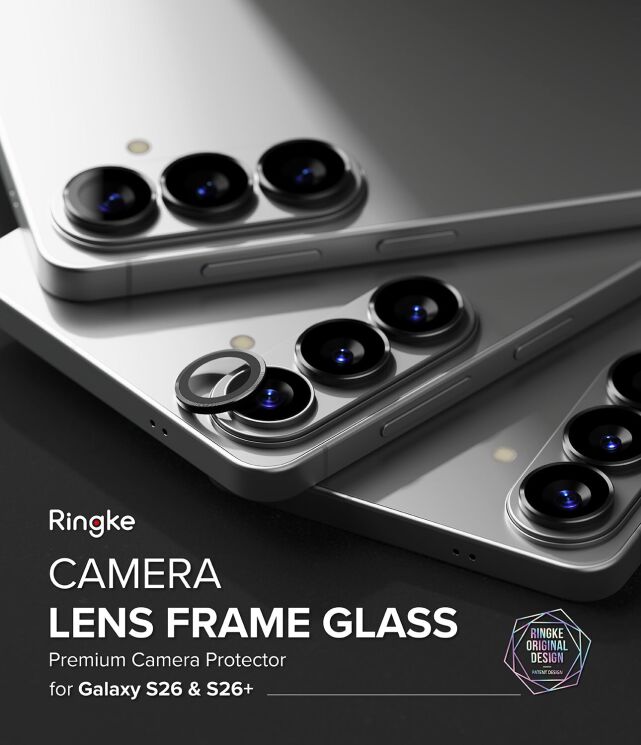Комплект защитных стекол Ringke Camera Lens Frame Glass для Samsung Galaxy S26 Plus (S947) / Galaxy S26 (S942) 8800328815407 - Black: фото 5 из 16