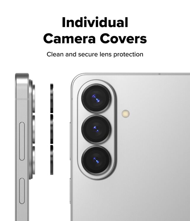 Комплект защитных стекол Ringke Camera Lens Frame Glass для Samsung Galaxy S26 Plus (S947) / Galaxy S26 (S942) 8800328815407 - Black: фото 7 из 16